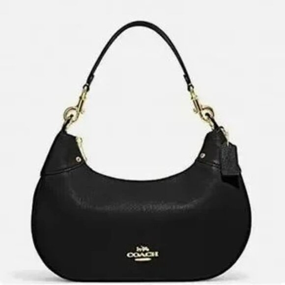 SOLD! Coach Mara Leather Hobo / Crossbody Bag in Black/Gold, EUC, Retail $428 - Picture 11 of 11